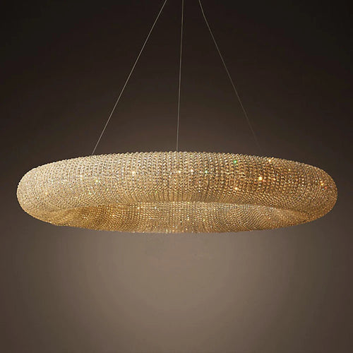 suspension vintage en cristal avec lumière led élégante - vue 6 sur 6