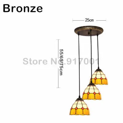 3 Heads Colorful Glass LED Pendant Lamps Light,Bedroom Suspension Hanging Ceiling Lamp - vue 26 sur 30