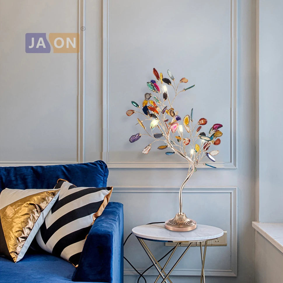lampe à poser design en forme d'arbre en agate de fer nordique - vue 4 sur 6