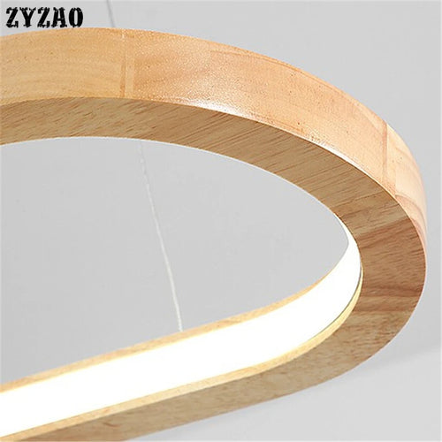 suspension en bois massif pour restaurant et bar à led - vue 6 sur 7
