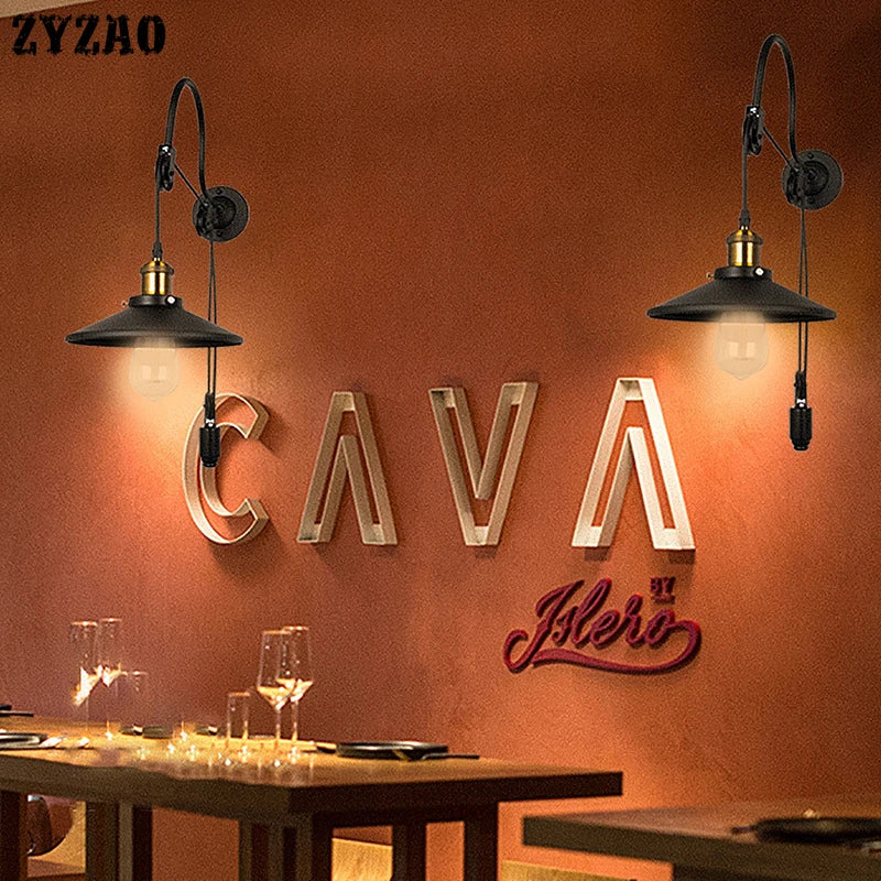 applique murale style industriel retro vintage en fer pour bar et café - vue 4 sur 6