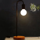 lampe de bureau vintage en bois et métal style campagne américaine