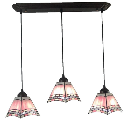 Pink, Blue, Green 3 Associations Rectangular Chandelier Modern European Glass Tiffany Lamp Table Stylish Mediterranean Bar - vue 8 sur 8