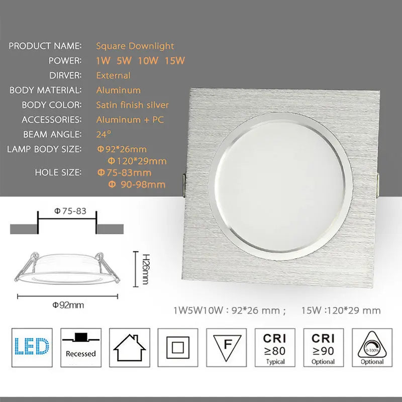 plafonnier led satiné encastré pour décoration éclairage maison