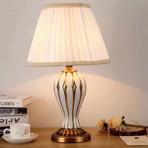lampe de bureau antique américaine en céramique peinte à la main - vue 5 sur 9