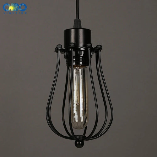 suspension vintage en métal noir pour éclairage intérieur - vue 6 sur 6