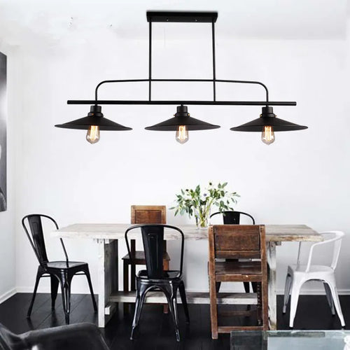 lustre rétro en fer style industriel pour décoration créative - vue 2 sur 4