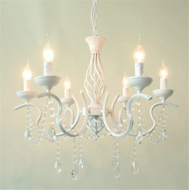 lustre en cristal de fer style pastoral européen élégant et raffiné