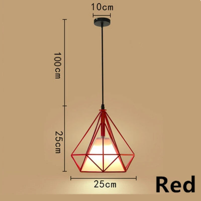 suspension cage à oiseaux minimaliste métal noir led - vue 9 sur 11