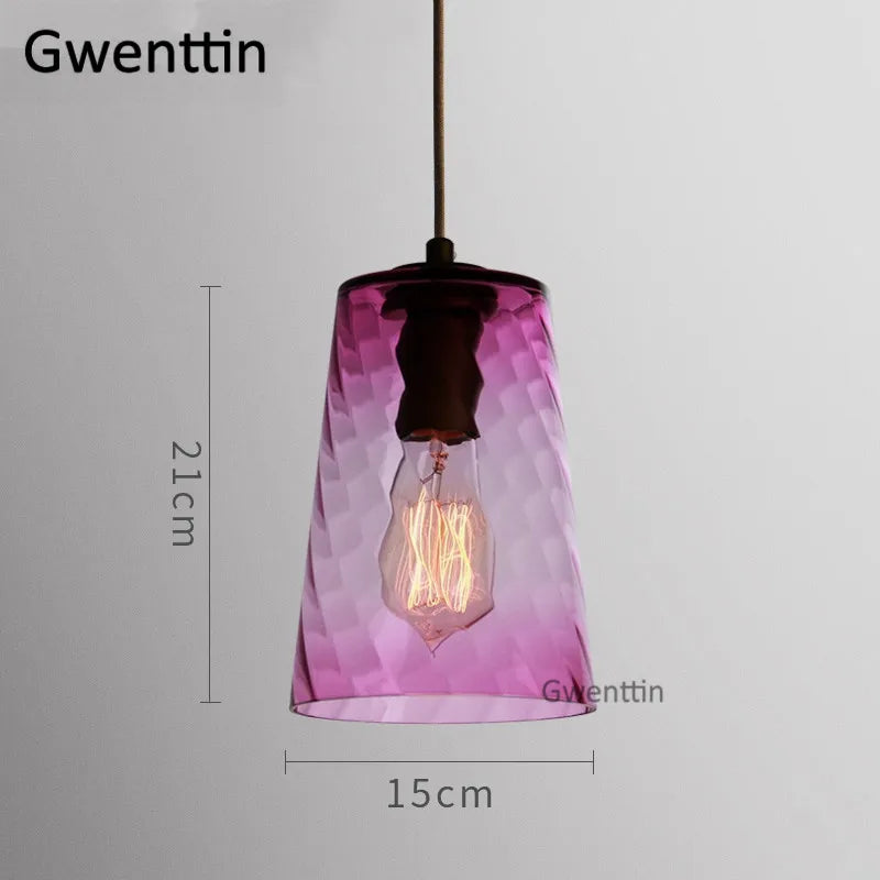 suspension moderne en verre teinté pour décoration intérieure - vue 16 sur 22