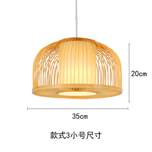 suspension en bois chinois design lumineux pour restaurant japonais - vue 12 sur 14