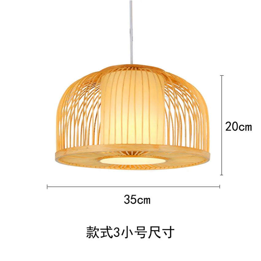 suspension en bois chinois design lumineux pour restaurant japonais - vue 12 sur 14