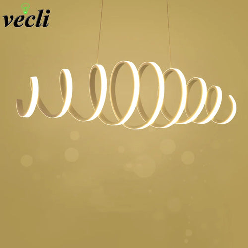 lustre moderne en aluminium avec lumières leds intégrées - vue 3 sur 6