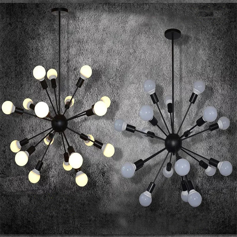lustre industriel rétro led gzmj avec multiples têtes - vue 3 sur 6