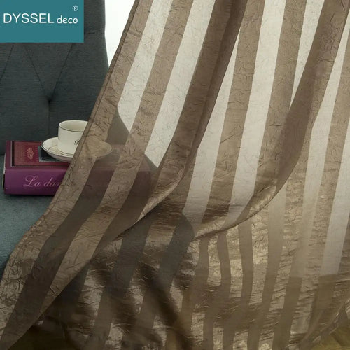 Rideau transparent à rayures style européen salon chambre