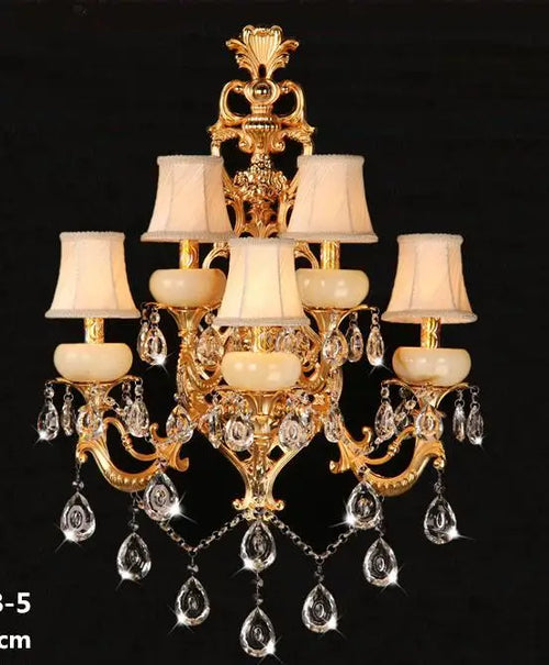applique murale rétro à 5 bras en cristal pour intérieur élégant - vue 10 sur 12