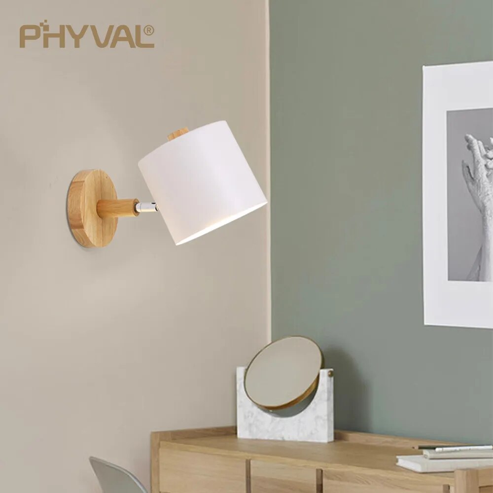 Applique murale scandinave Macaron en métal et bois - vue 2 sur 9