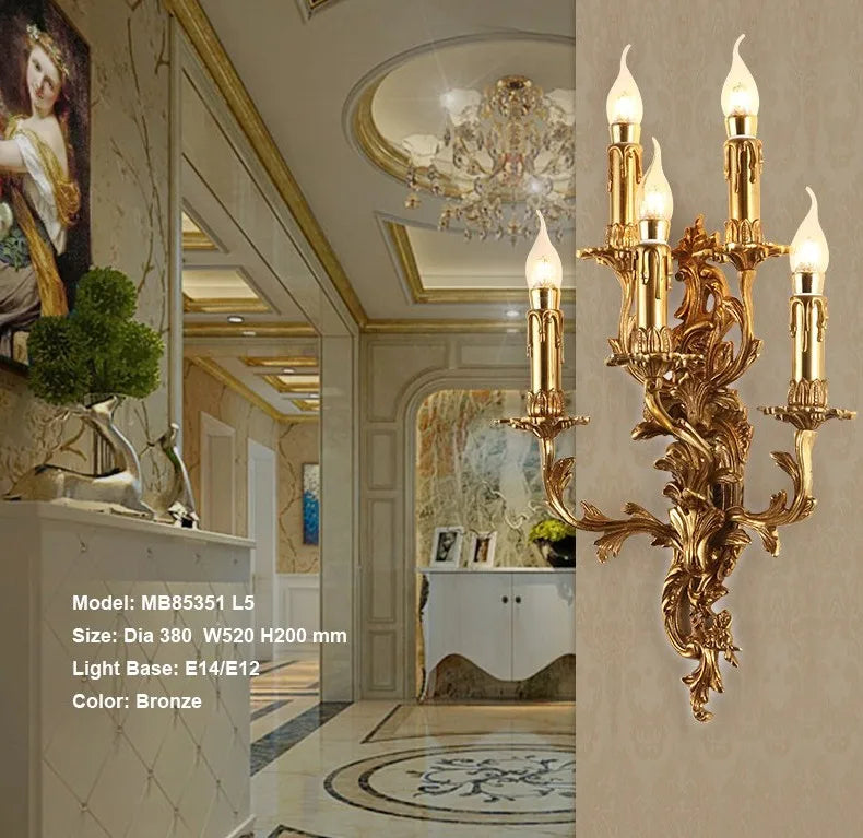Applique murale Vintage bougie luxueuse applique murale pour hôtel Villa chambre support éclairage appliques murales lumières - vue 4 sur 8