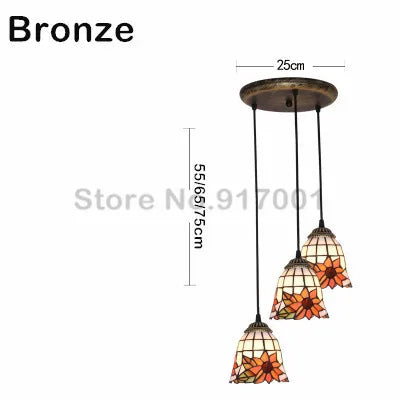 3 Heads Colorful Glass LED Pendant Lamps Light,Bedroom Suspension Hanging Ceiling Lamp - vue 27 sur 30