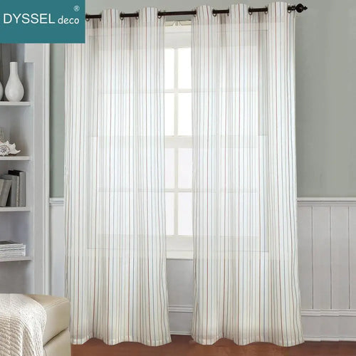 Voilage rayé style européen pour salon chambre