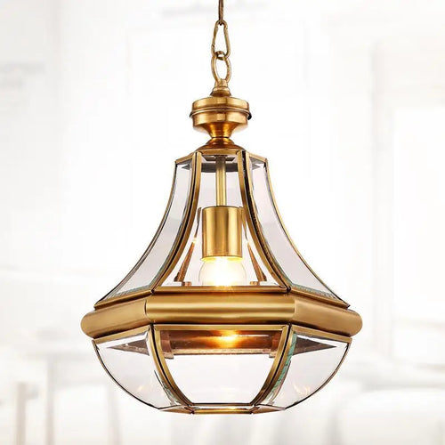 suspension en verre antique en cuivre pour intérieur élégant - vue 3 sur 8