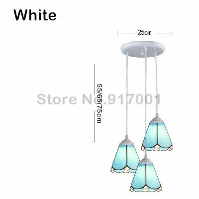 3 Heads Colorful Glass LED Pendant Lamps Light,Bedroom Suspension Hanging Ceiling Lamp - vue 18 sur 30