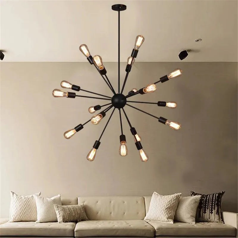 lustre industriel rétro led gzmj avec multiples têtes - vue 7 sur 6