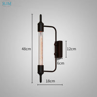 applique murale tube vapeur rétro américain vintage noir