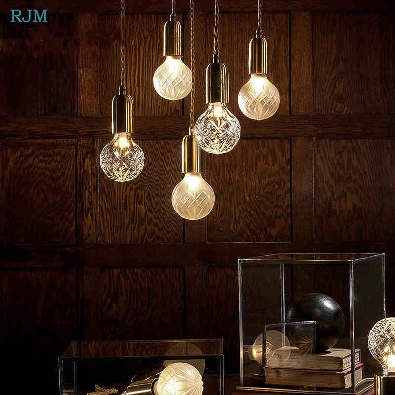 lustre suspension led créative en verre cristal postmoderne - vue 4 sur 18