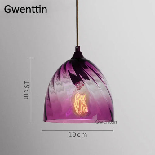 suspension moderne en verre teinté pour décoration intérieure - vue 9 sur 22