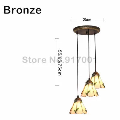 3 Heads Colorful Glass LED Pendant Lamps Light,Bedroom Suspension Hanging Ceiling Lamp - vue 27 sur 30