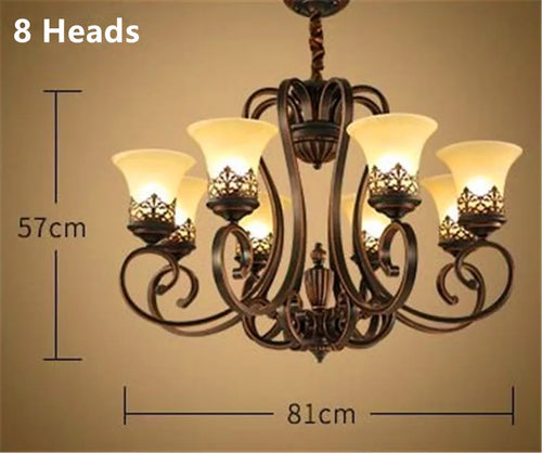 lustre en métal vintage style européen rétro pour éclairage intérieur - vue 10 sur 11