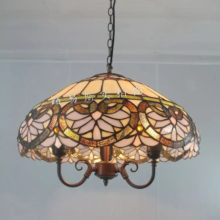lustre en verre en forme de cœur style tiffany rétro pour restaurant - vue 5 sur 7