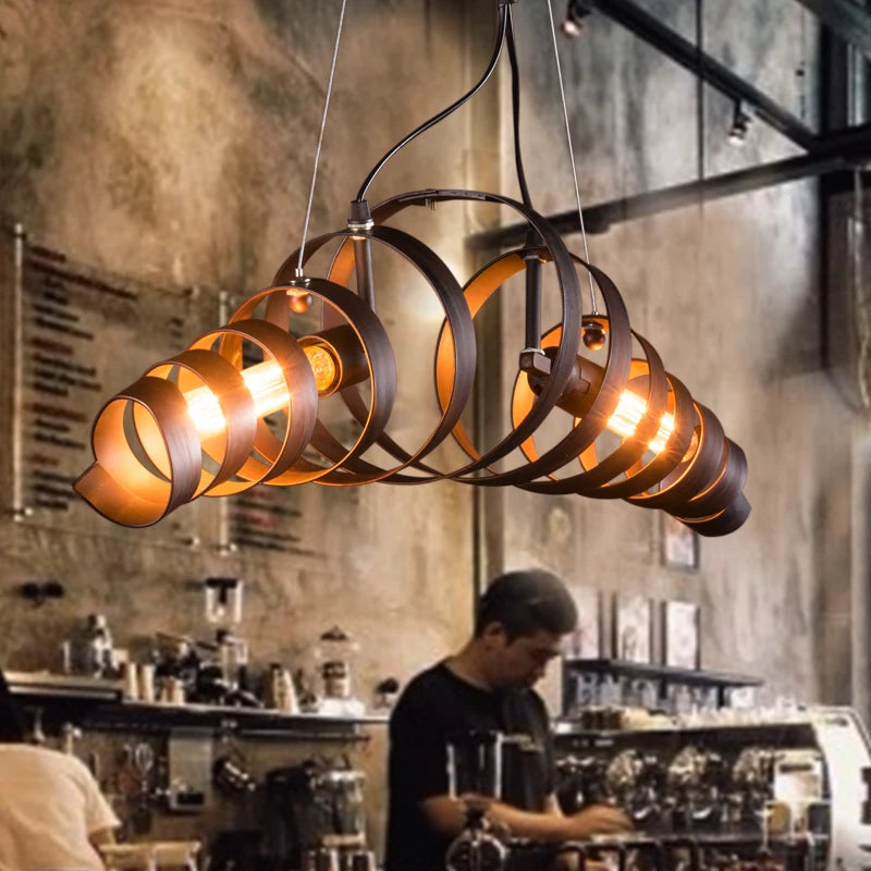 suspension vintage moderne en fer forgé pour intérieur - vue 4 sur 7