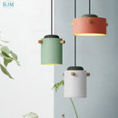 lampe suspendue nordique créative macarons led bois
