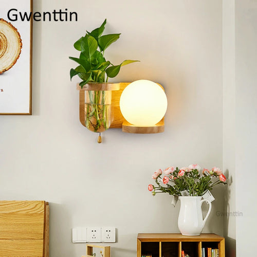 applique murale en bois et verre moderne à led à monter soi-même - vue 4 sur 14