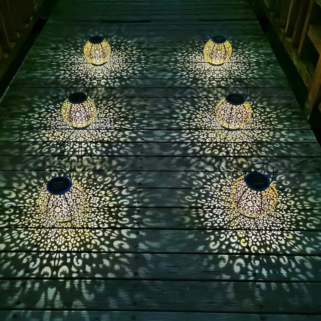 lanterne solaire suspendue décorative pour jardin extérieur - vue 3 sur 8