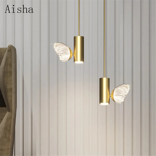 suspension papillon nordique led artistique pour restaurants et cafés - vue 2 sur 7