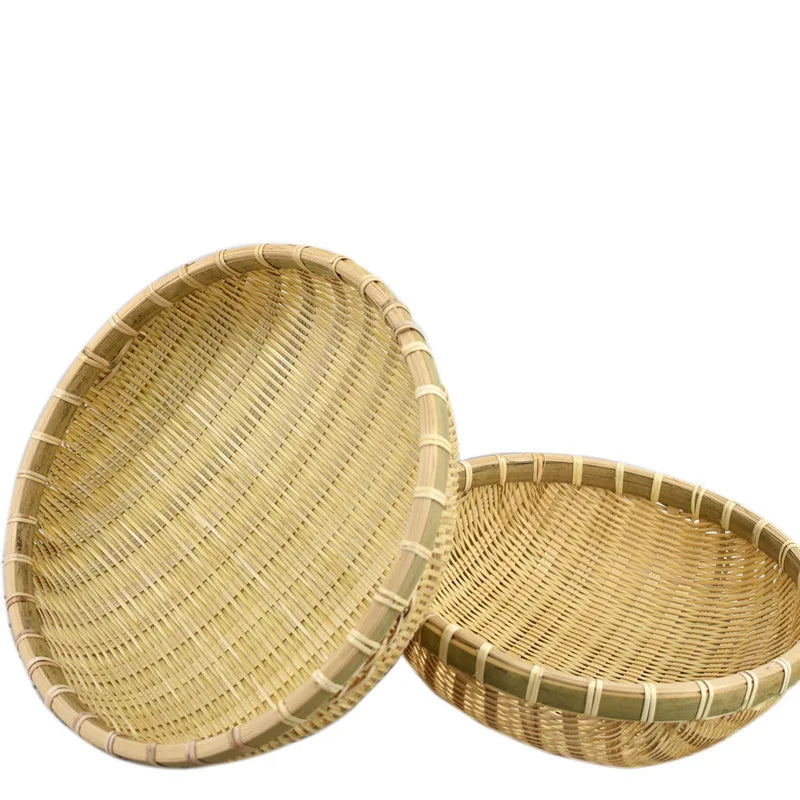 Natural Eco-Friendly Handmade Bamboo Basket, Rattan Storage Basket, Fruit, Vegetables, Bread, Home Organizer