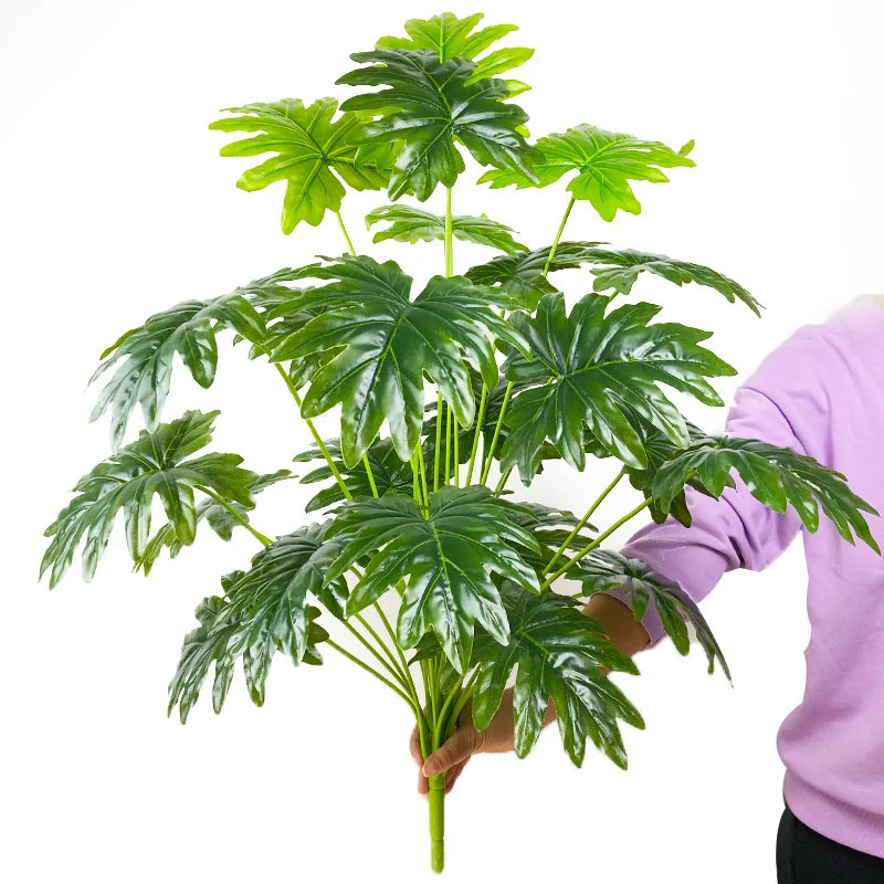 arbre tropical artificiel grandes feuilles de monstera en pot décoratif - vue 11 sur 23
