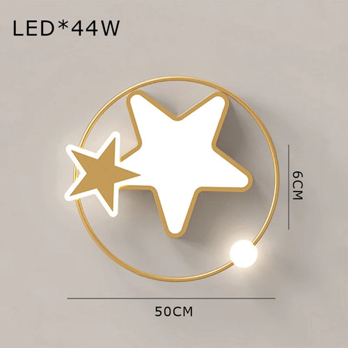 plafonnier led étoile dorée éclairage créatif nordique pour intérieur - vue 3 sur 7