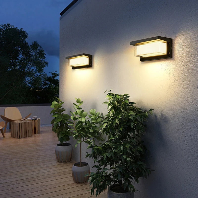 Applique murale LED lampe extérieure étanche en aluminium extérieur applique murale Rgb Tuya Smart Wifi réglable applique murale porche jardin Villa éclairage