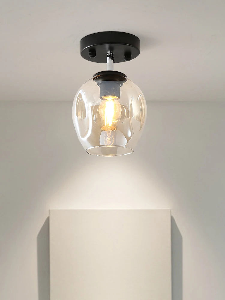 Nordic simple porch hall lamp entering the house, sun table lamp, modern simple corridor lamp, sky lantern, small ceiling lamp - vue 3 sur 11