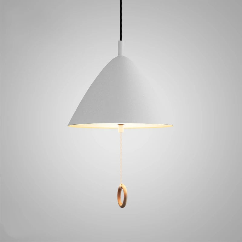 lampe suspendue design simple macaron avec interrupteur à tirer