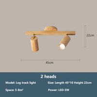 Plafonnier projecteurs spots sur rail LED nordique salon mur allée barre éclairage magasin de vêtements en bois