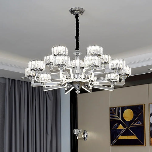 lustre en cristal moderne luxe pour décoration intérieure élégante - vue 4 sur 14