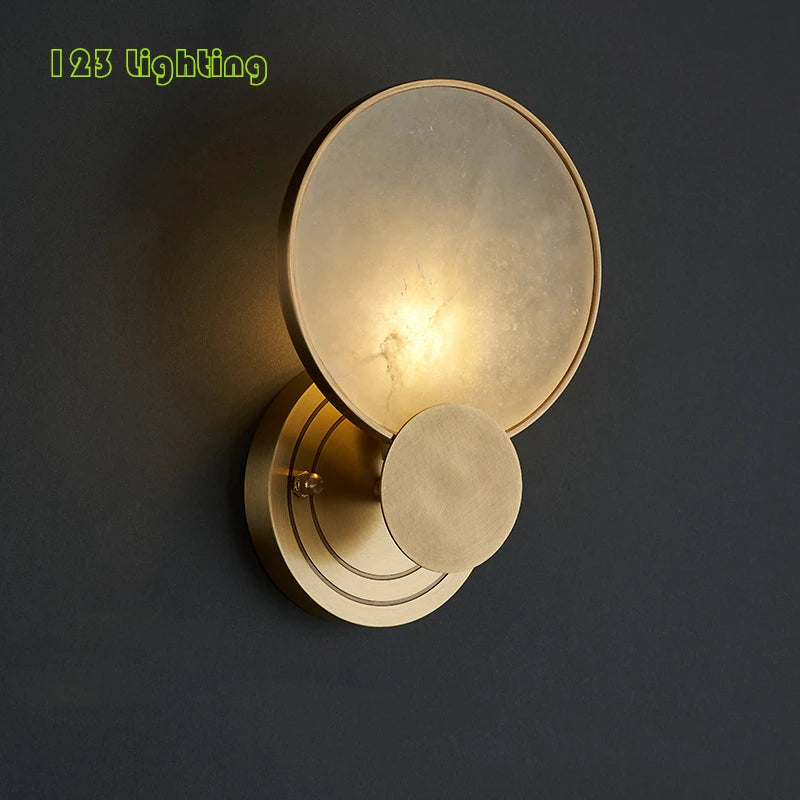 applique murale led ronde en marbre naturel design moderne pour intérieur - vue 2 sur 7