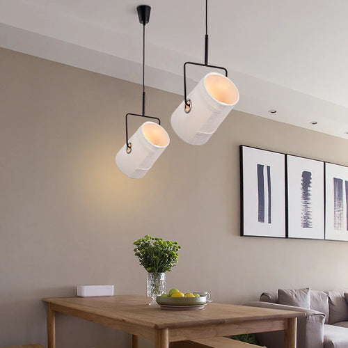 lustre rotatif nordique style loft moderne en tissu - vue 3 sur 5