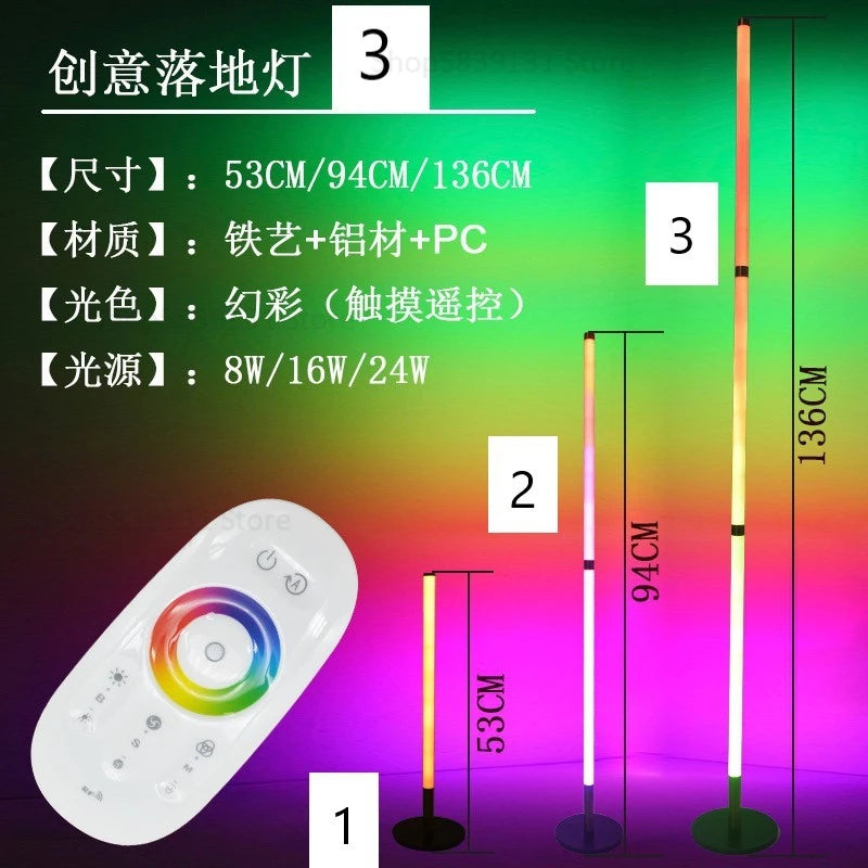 lampadaire d'angle moderne démontable avec lumière sur pied - vue 8 sur 15