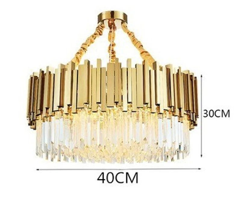 lustre moderne en cristal avec grande suspension à led - vue 15 sur 15
